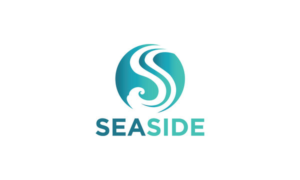Blue Sea Side Logo Template