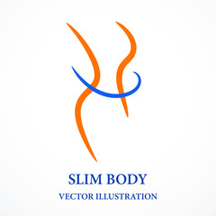 Contour fitness pattern with slim body, vector