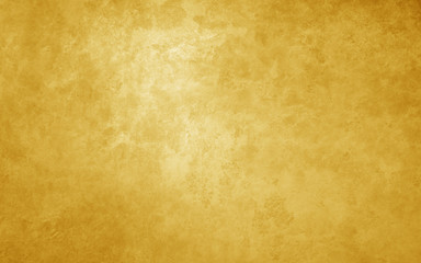 Yellow gold background with texture. Soft shiny gold with mottled marbled old vintage grunge texture. Distressed weathered old faded yellow painted metal illustration. - obrazy, fototapety, plakaty