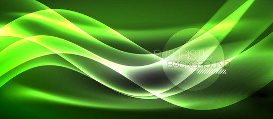 Fototapeta premium Neon light waves