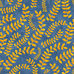 Elegant seamless pattern with translucent gentle wild berries, leaves scattered across the background. Natural watercolor illustration for wrapping paper, background, textile prints, prints, covers