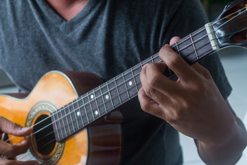 Fototapeta premium Musician playing ukulele.