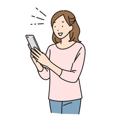 スマートフォンを使う女性