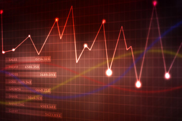 2d rendering Stock market online business concept. business Graph 