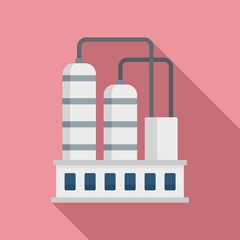 Fototapeta premium Industrial refinery factory icon. Flat illustration of industrial refinery factory vector icon for web design