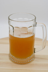 beer glass on the table