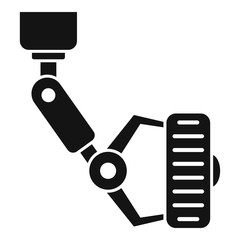 Robot tire car factory icon. Simple illustration of robot tire car factory vector icon for web design isolated on white background