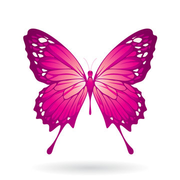 Magenta Glossy Butterfly Illustration