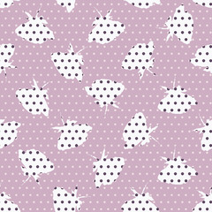 Vector Vintage Polka Dot Roses on soft pink seamless pattern background.