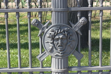 metal ornaments of the Park fence   