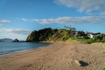 Tapeka Point Beach in Russell Bay of Island New Zealand on Sunny Autumn Afternoon