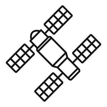 Space station solar panel icon. Outline space station solar panel vector icon for web design isolated on white background