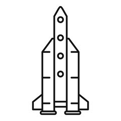 Space rocket icon. Outline space rocket vector icon for web design isolated on white background