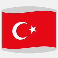 Flag of Turkey,  vector illustration, flat