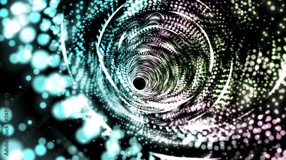 Wall mural digital light tunnel, abstract digital cyber space light tunnel background, future cyber system prog