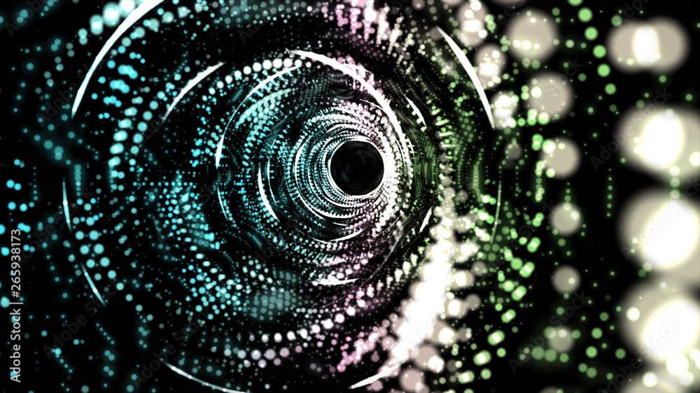 Wall mural digital light tunnel, abstract digital cyber space light tunnel background, future cyber system prog