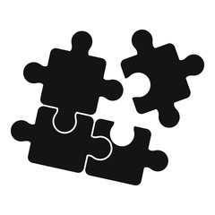 Puzzle icon. Simple illustration of puzzle vector icon for web design isolated on white background - obrazy, fototapety, plakaty