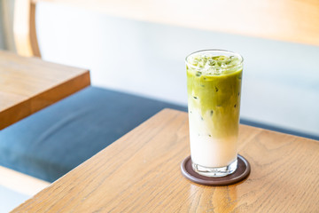 iced matcha green tea with milk