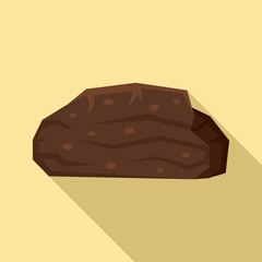 Peat stone icon. Flat illustration of peat stone vector icon for web design