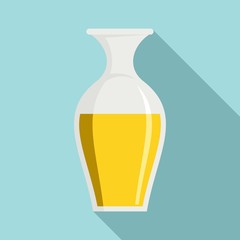 Sunflower oil jug icon. Flat illustration of sunflower oil jug vector icon for web design