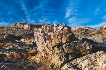 Texture of strange boulder rocks.