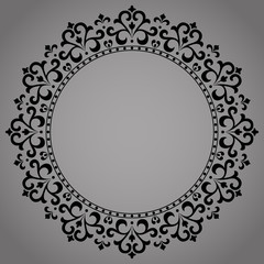 Decorative frame Elegant vector element for design in Eastern style, place for text. Floral black border. Lace illustration for invitations and greeting cards