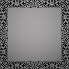 Decorative frame Elegant vector element for design in Eastern style, place for text. Floral black border. Lace illustration for invitations and greeting cards