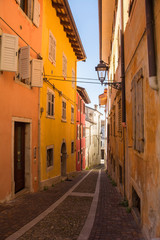 An historic street in the north eastern Italian city of Gorizia in the Friuli Venezia Giulia region. The street leads to the historic Cocevia part of the city