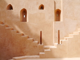  typical expample of arabian architecture, housing, Jibreen (Jabrin), Oman, Middle East
