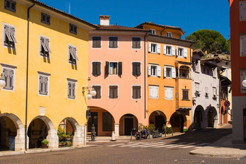 The historic Piazza Cavour in the north eastern Italian city of Gorizia in the Friuli Venezia Giulia region