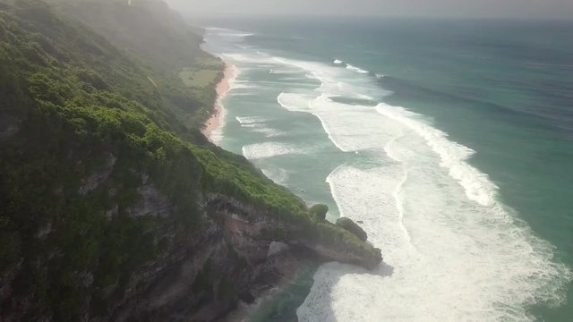 Aerial drone footage of the Karang Boma Cliff in Bali