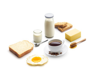 Isometric presentation of healthy breakfast