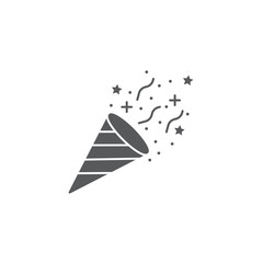 confetti popper vector icon concept for party, isolated on white background