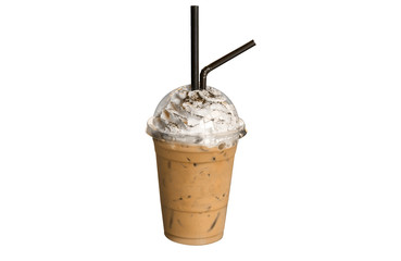 coffee frappe isolated on white background with clipping path