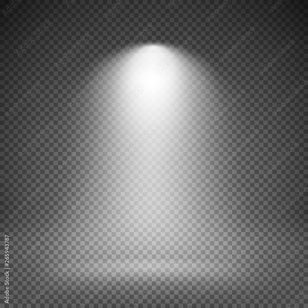 Poster Light effect on transparent background. Bright light
