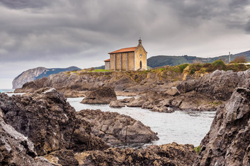 Little church in the coast of the Basque Country