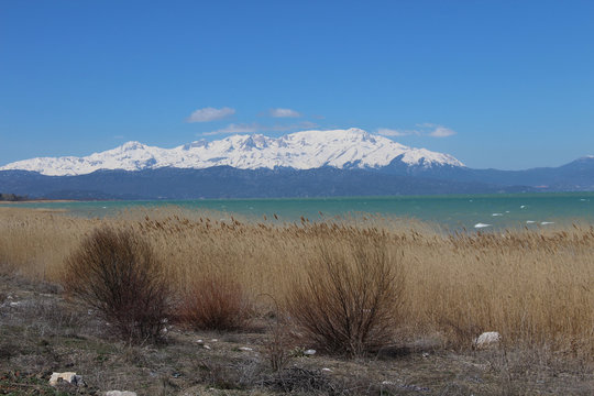 Beysehir Lake and Anamas Mountain in Konya