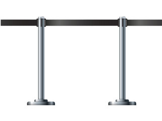 Barrier fence of the airport ticket offices.Organization of traffic and safety. Border of pedestrian zones of stations.