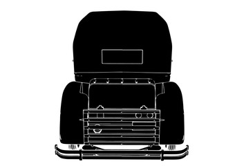 vintage car silhouette isolated vector