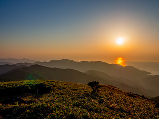 【静岡県伊豆半島】伊豆山稜線歩道仁科峠付近からの夕景【秋】