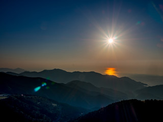 【静岡県伊豆半島】伊豆山稜線歩道仁科峠付近からの夕景【秋】