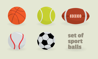 Obraz premium Vector illustration. Set of sport balls.