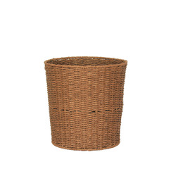 laundry wooden basket on white background