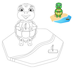 vector turtle coloring page