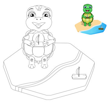 vector turtle coloring page