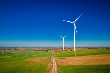 Big wind turbines as alternative energy on green field