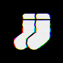 Symbol socks has defects. Glitch and stripes