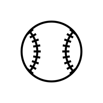 Vector image of an isolated baseball icon. Design a flatball ball baseball icon