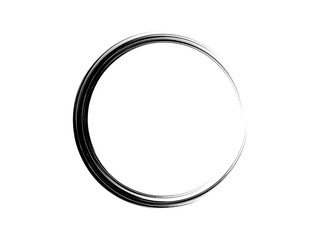 Grunge circle made of black ink.Thin circle made of black paint.