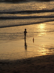 Fototapeta na wymiar sunset in the sea,krabi